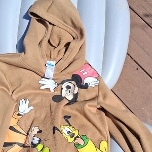Brown Hoodie with Cartoon Characters